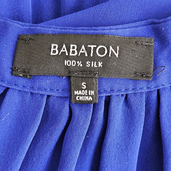 Aritzia Babaton Blue Silk Mini Dress Sleeveless With Pockets | Women's Small - Picture 9 of 16